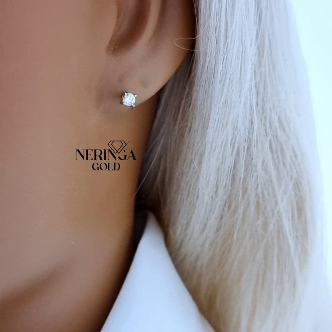 Rose gold stud earrings #70045