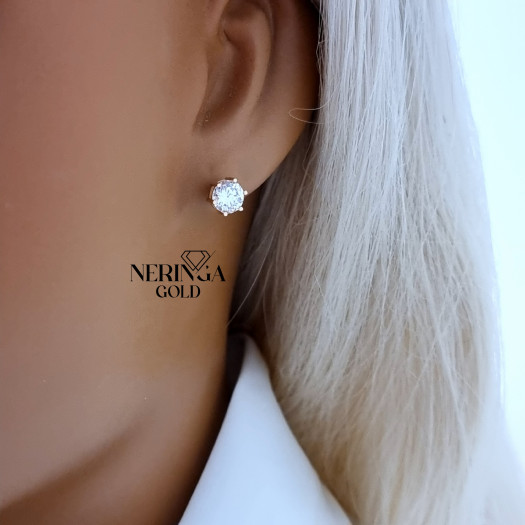 Rose gold stud earrings #70054