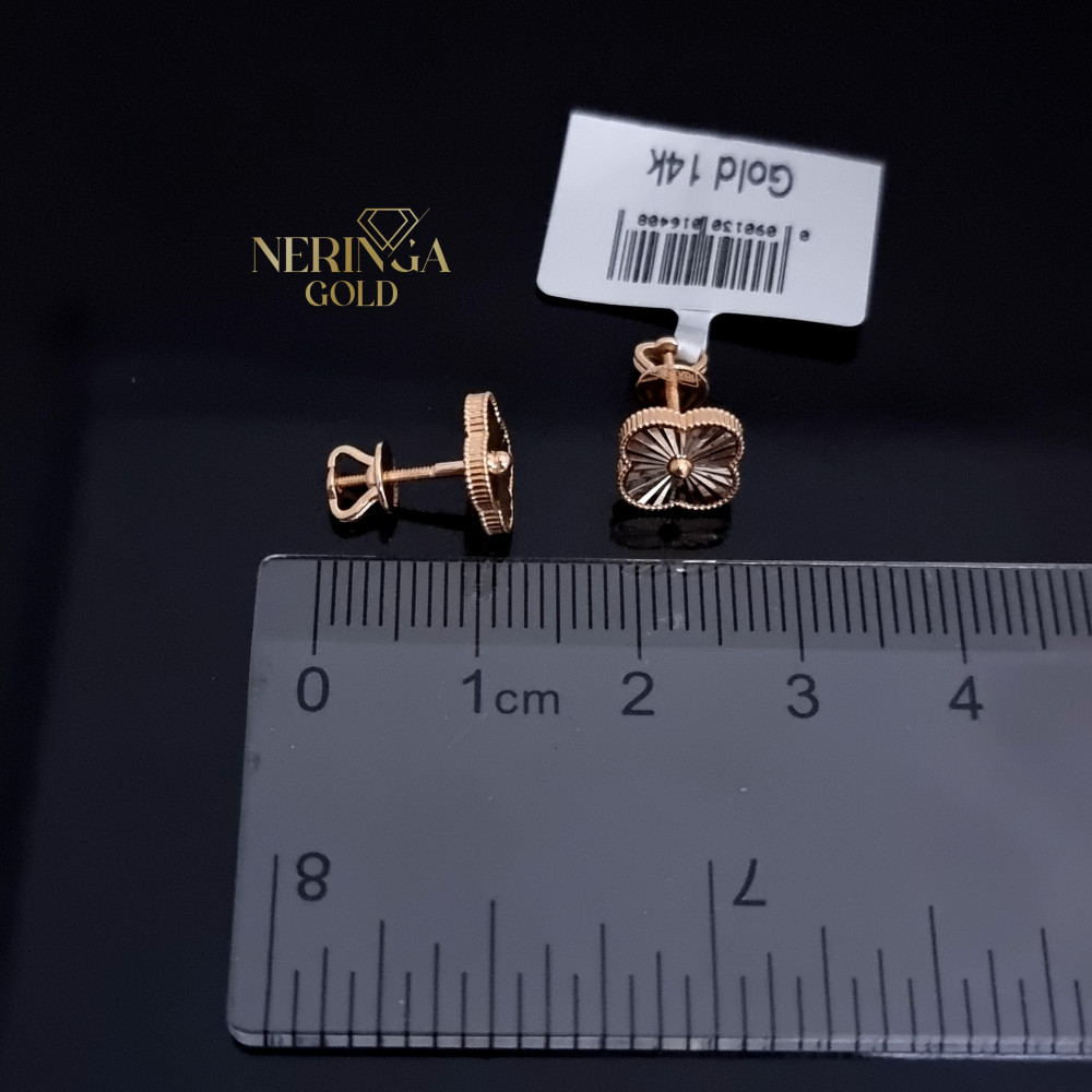 Rose gold stud earrings #70066