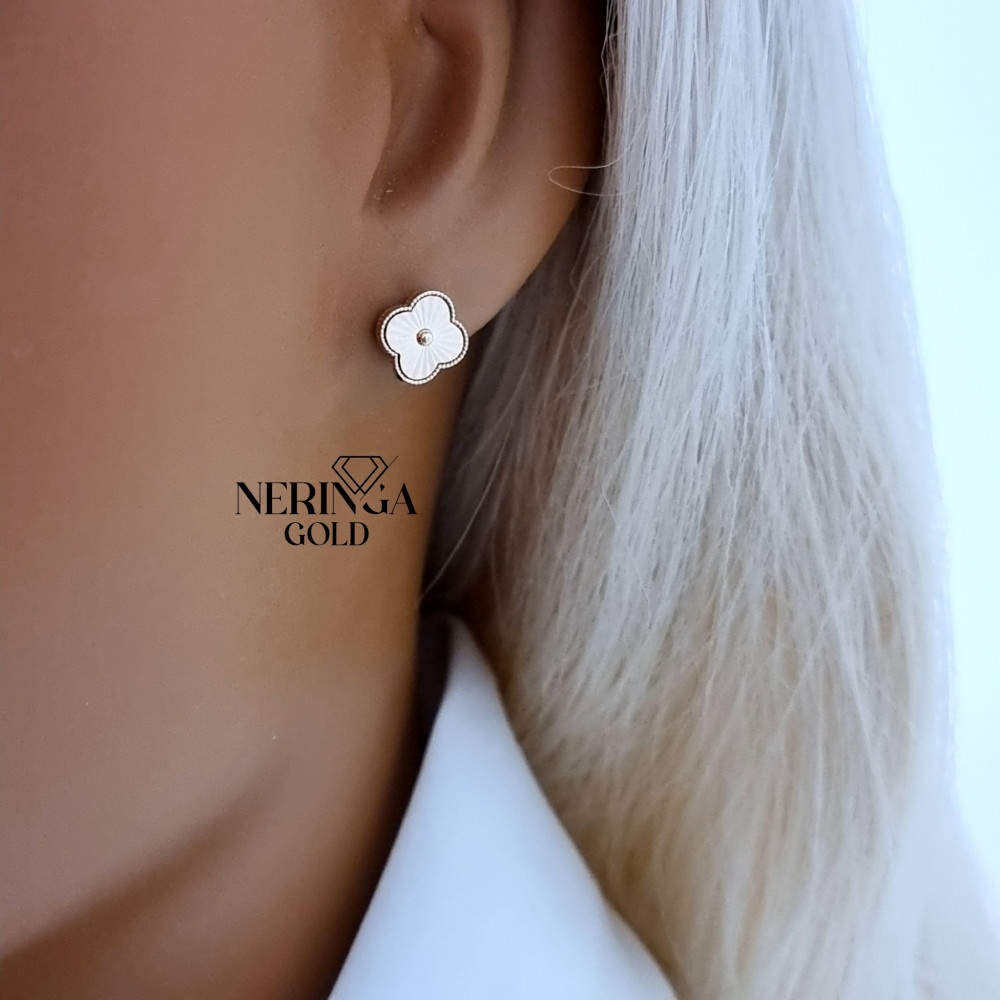 Rose gold stud earrings #70066