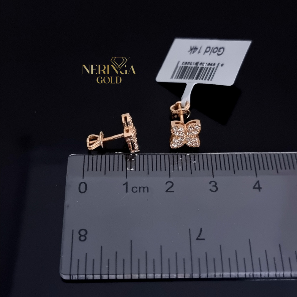 Rose gold stud earrings #70052