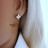 Rose gold stud earrings #70052