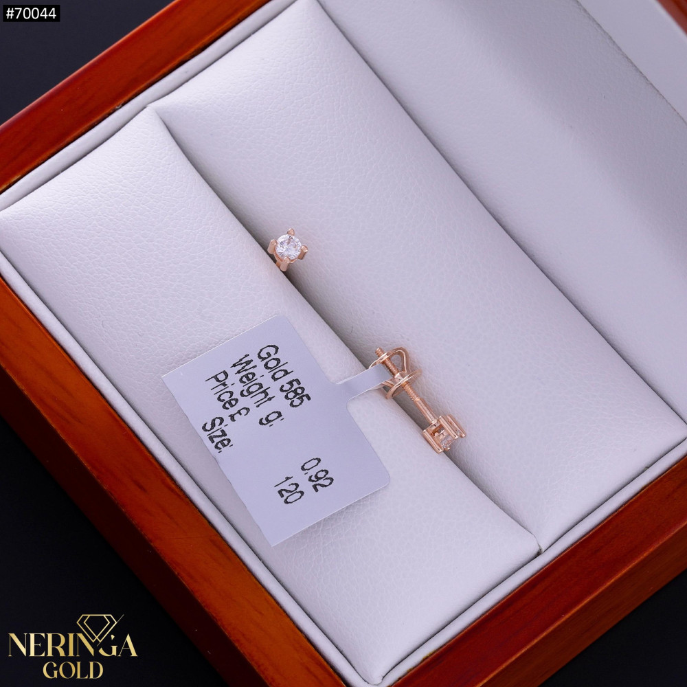 Rose gold stud earrings #70044