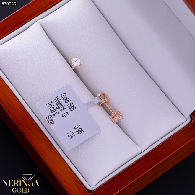 Rose gold stud earrings #70045