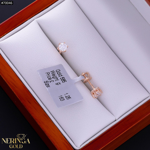Rose gold stud earrings #70046