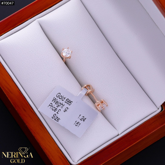 Rose gold stud earrings #70047