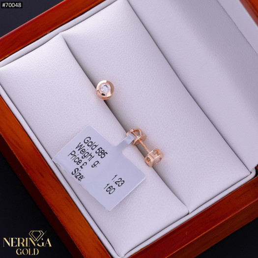 Rose gold stud earrings #70048