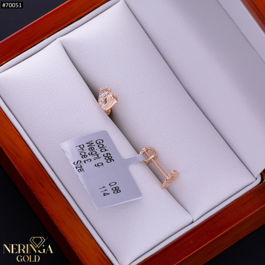 Rose gold stud earrings #70051