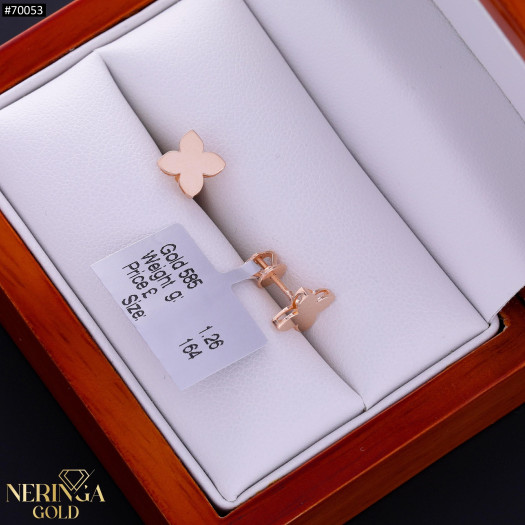 Rose gold stud earrings #70053