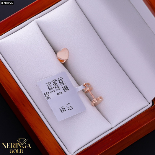 Rose gold stud earrings #70056