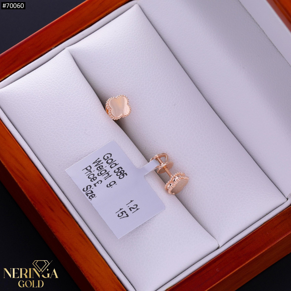 Rose gold stud earrings #70060