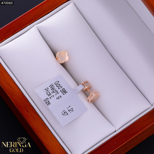 Rose gold stud earrings #70060