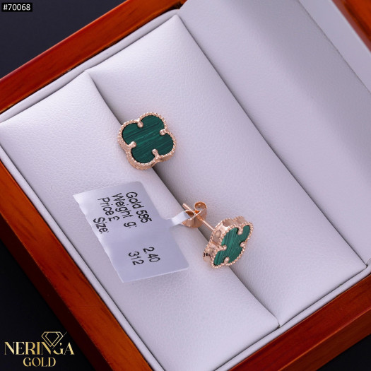 Rose gold stud earrings #70068