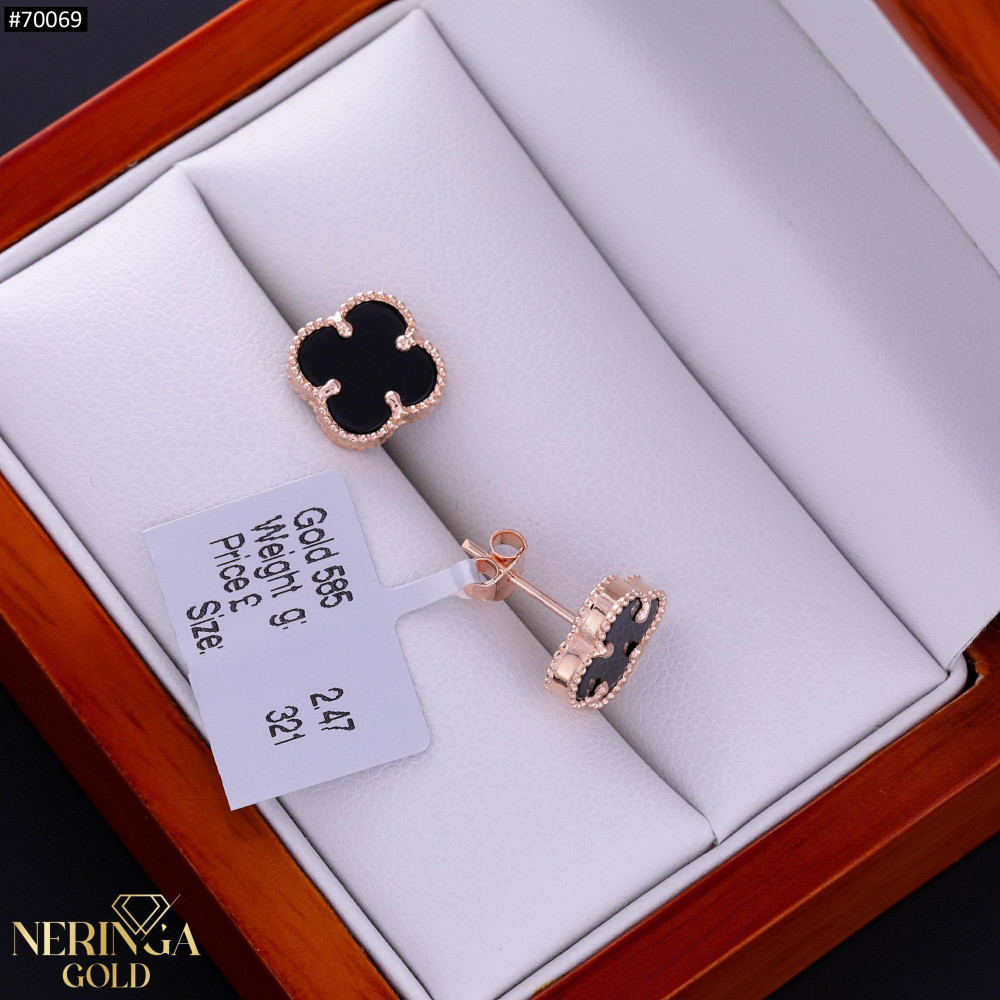 Rose gold stud earrings #70069