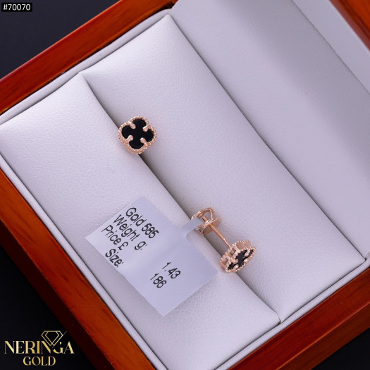 Rose gold stud earrings #70070
