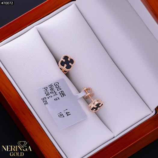 Rose gold stud earrings #70072