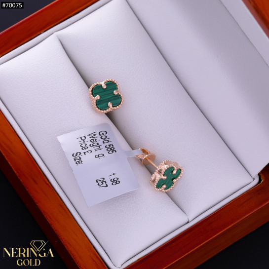 Rose gold stud earrings #70075