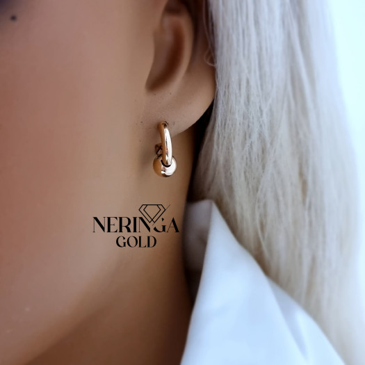 Rose gold english lock earrings #70165
