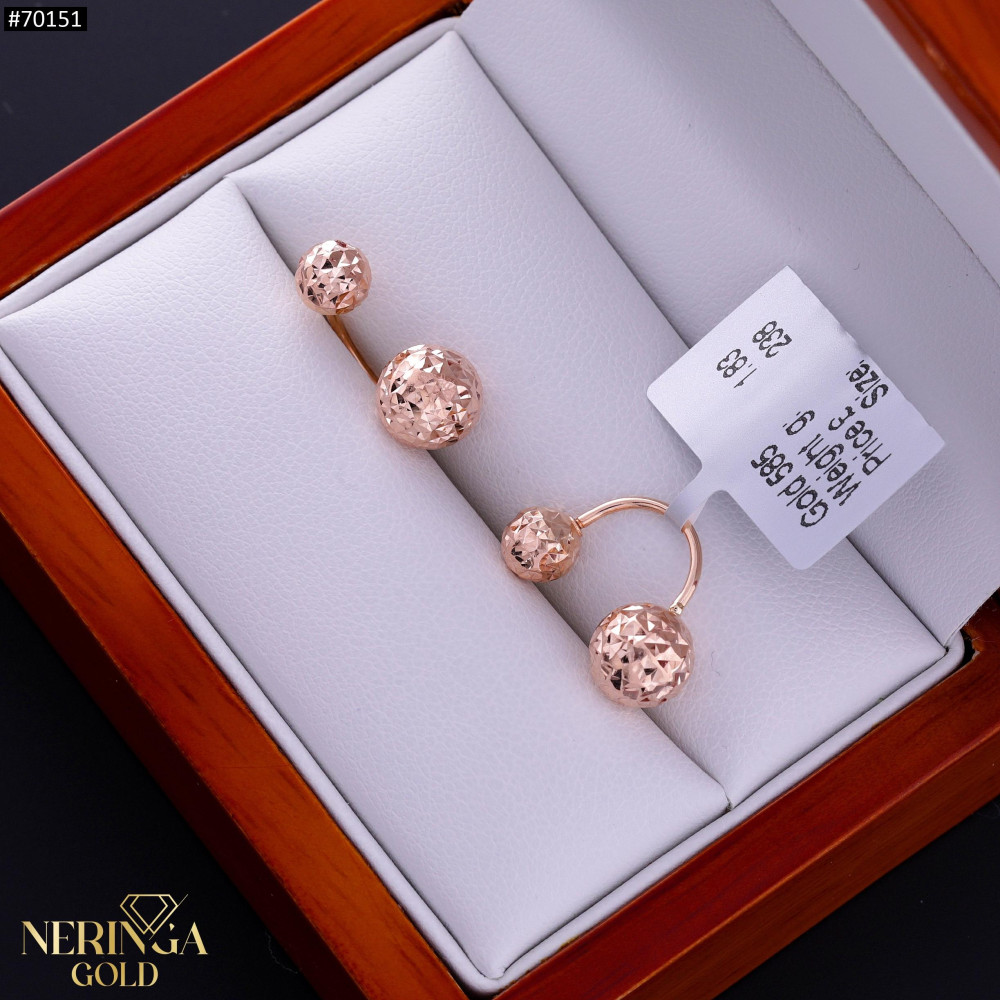 Rose gold earring #70151