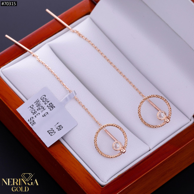 Rose gold earring #70315