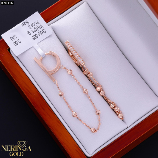 Rose gold earring #70316