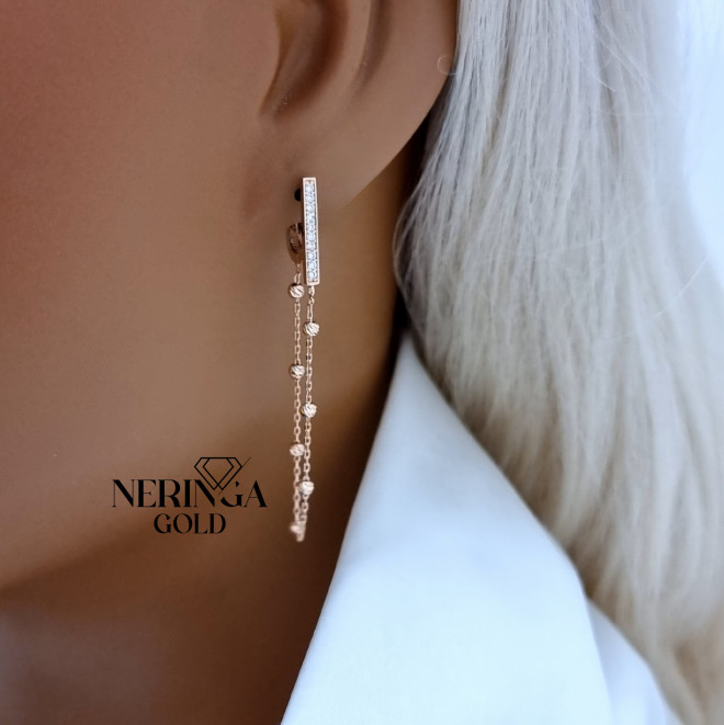 Rose gold earring #70316