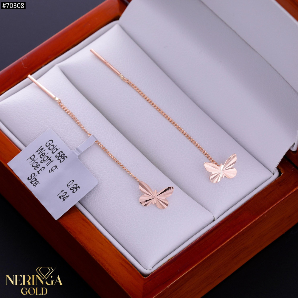 Rose gold earring #70308