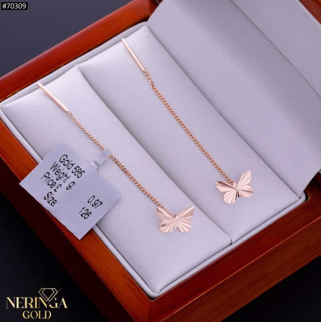 Rose gold earring #70309