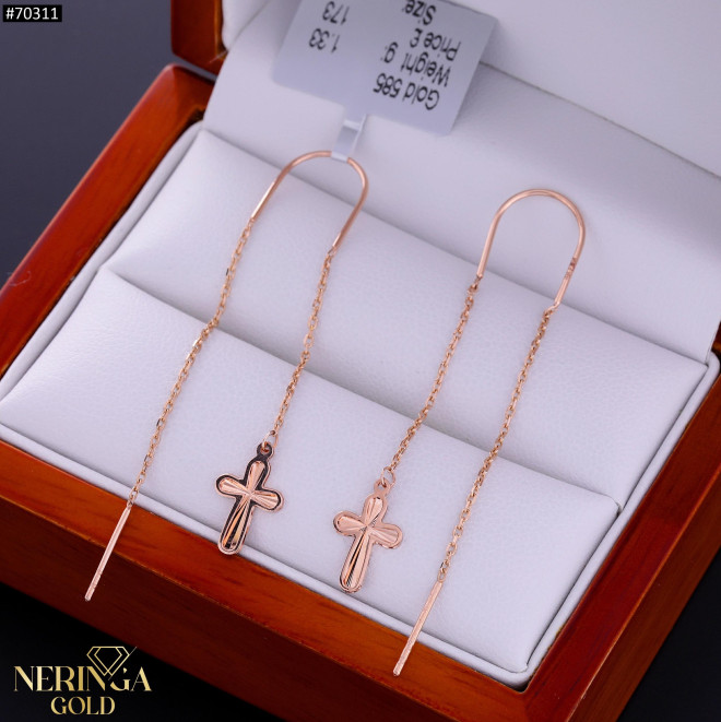 Rose gold earring #70311