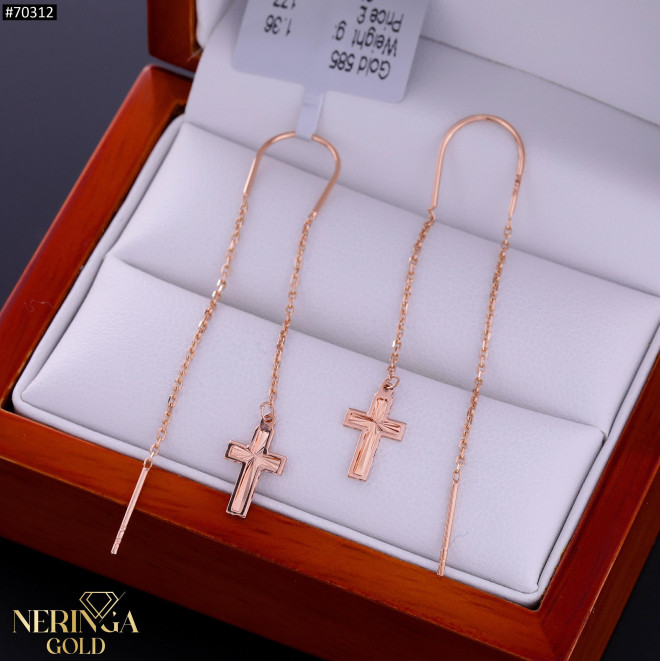 Rose gold earring #70312
