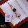 Rose gold english lock earrings #65960