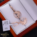 Rose gold english lock earrings #65828
