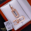 Rose gold english lock earrings #65944