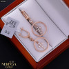 Rose gold english lock earrings #65898