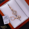 Rose gold english lock earrings #65943