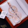 Rose gold english lock earrings #65848