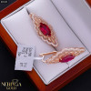 Rose gold english lock earrings #65955