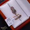 Rose gold english lock earrings #65940