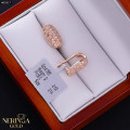 Rose gold english lock earrings #65927
