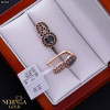 Rose gold english lock earrings #65939