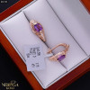 Rose gold english lock earrings #65795