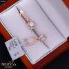 Rose gold english lock earrings #65843