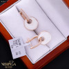 Rose gold english lock earrings #65842