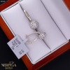 White gold english lock earrings #65851