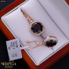 Rose gold english lock earrings #65954