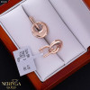 Rose gold english lock earrings #65831