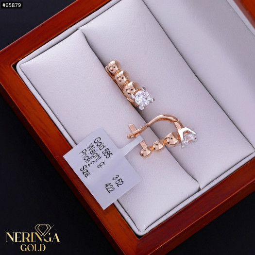 Rose gold english lock earrings #65879