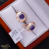 Rose gold english lock earrings #65794