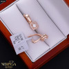 Rose gold english lock earrings #65845