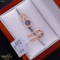 Rose gold english lock earrings #65802